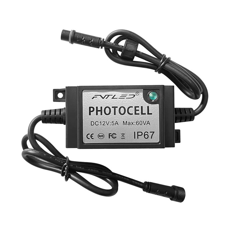 FVTLED LED Photocell DC/AC 12V PC Waterproof IP68 Max.load Power 60W Only for FVTLED Outdoor Light Switch Used - Image 1